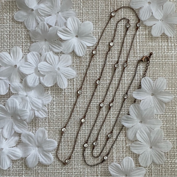 CZ By The Yard Necklace 36” Slips Over Your Head - Picture 4 of 4